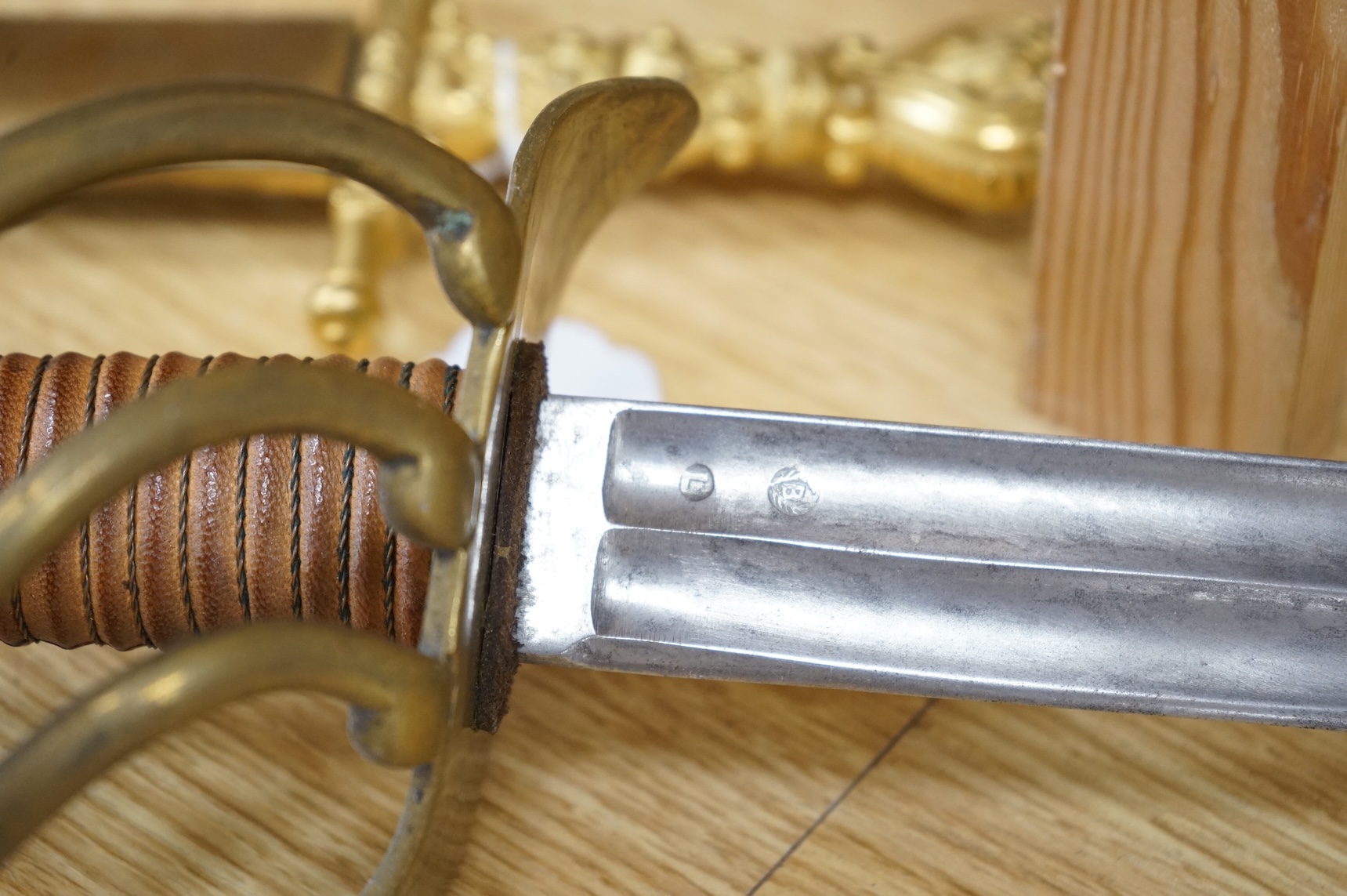 A Victorian Royal Artillery officer’s sword in poor condition and a copy of a French 1813 Cuirassier’s sword (2)